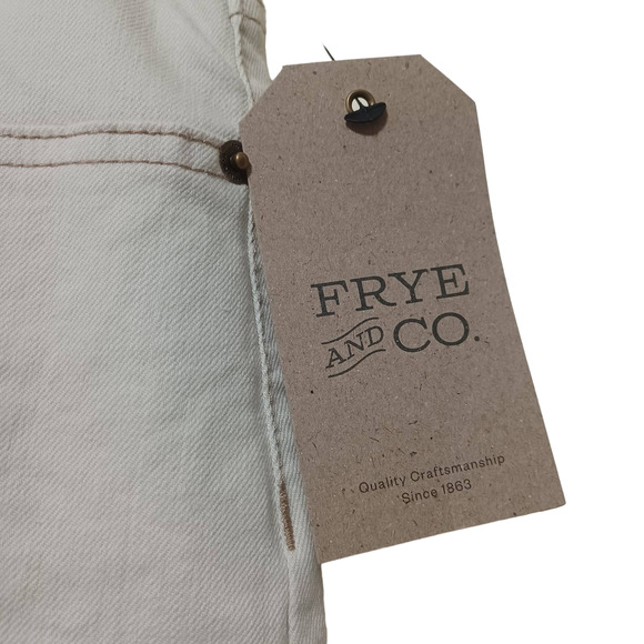 Frye and Co. Womens Mid Rise Denim Skirt, Beige Flat Front - Picture 4 of 4